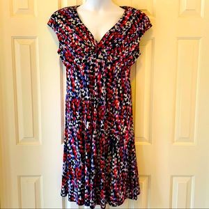 Evan Picone Black Label Pattern Dress Sz 12